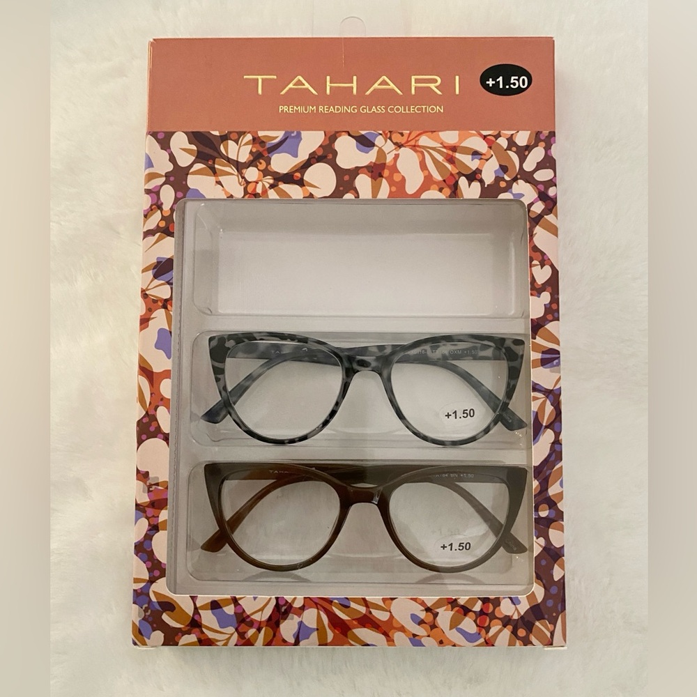 Tahari 2 pair of reading glasses 1.50 strength new in package